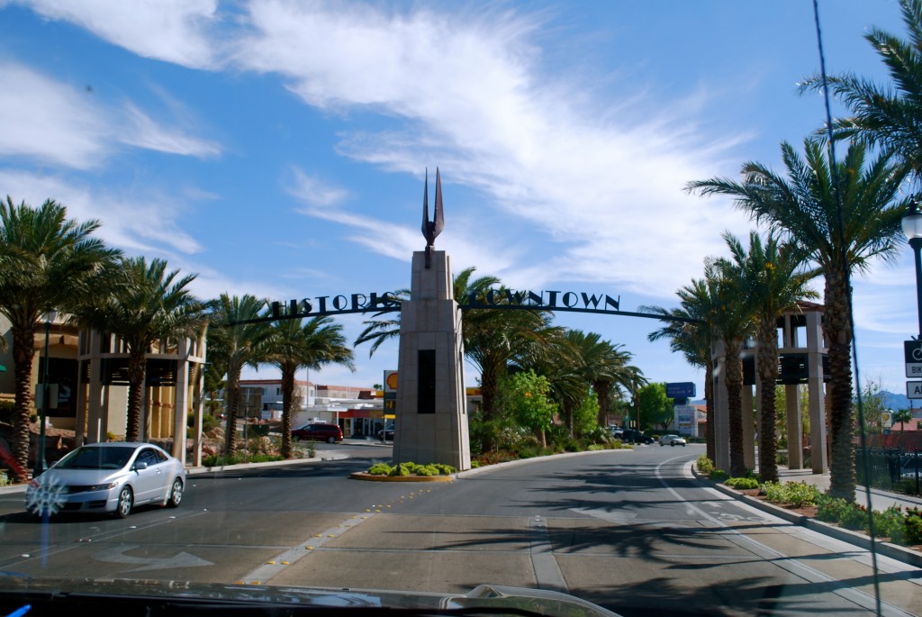 The entrance to downtown