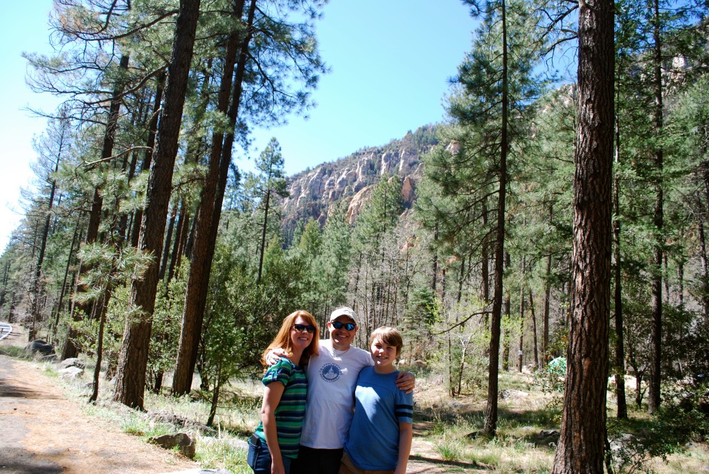 Thanks to the hood of the truck for holding my camera so I could get a family picture